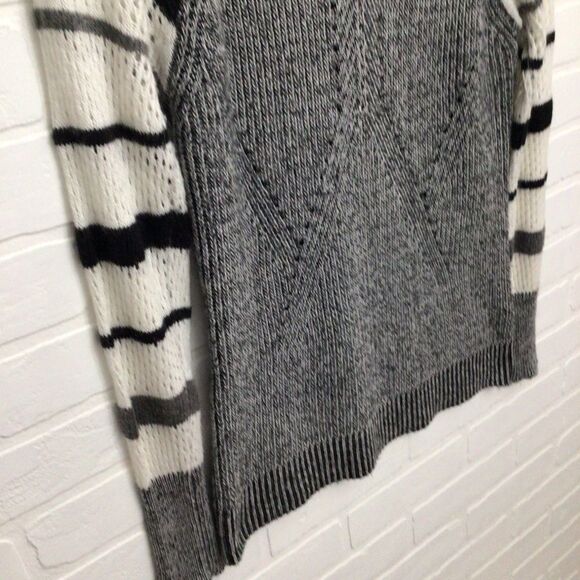BUFFALO Bitton knit crochet sweater wool & angora blend grey white black small - Picture 9 of 16